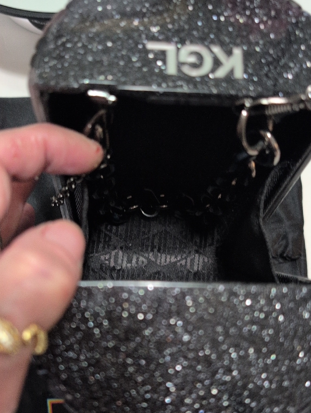 Kurt Geiger Black And Silver Cylinder 3way Purse - RARE! - Picture 10 of 14